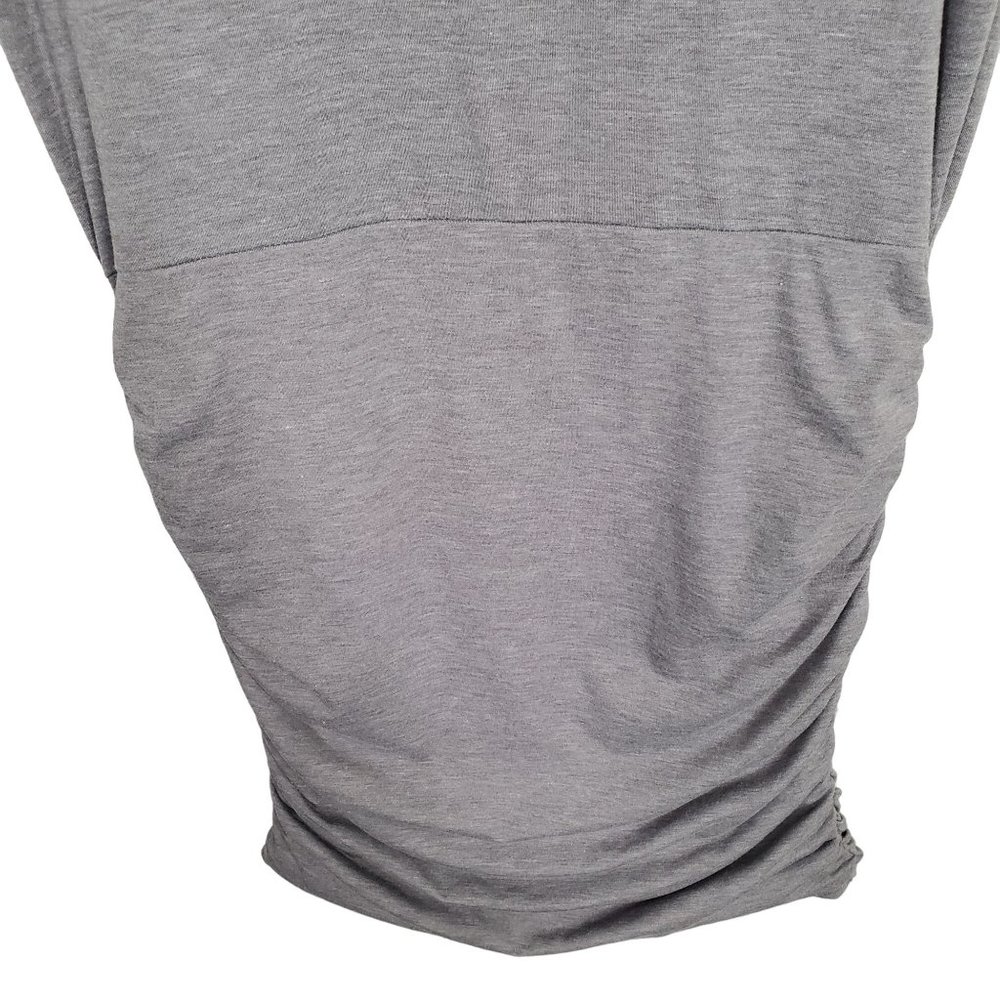 Athleta Size S Dress T-shirt Side Ruched Jersey Knit Athleisure Heathered Gray - Picture 5 of 12